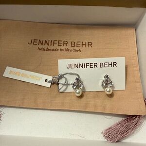 Jennifer Behr Silver and Pearl Kaide Earrings